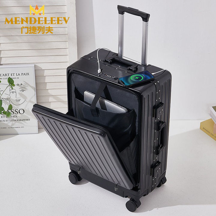 Mendeleev Luxury Brand Front Fastening Aluminum Frame Luggage Boarding ...