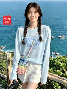 GOOJODOQ | Sun Protection Long Sleeve T-Shirt Women Autumn 2026 New Thin Ice Silk Top