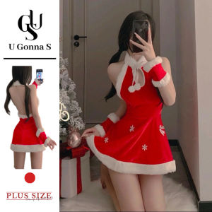U Gonna Sชุดนอนชุดชั้นในสตรีแขนกุดสีแดงคอวีดันทรงเปิดหลังรัดรูปสำหรับปาร์ตี้2025ของขวัญสำหรับแฟนสาว