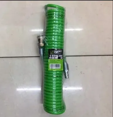 Selang Recoil Merek Tekiro Hijau 6 M / Selang Spiral 6 Meter (5 × 8 mm )