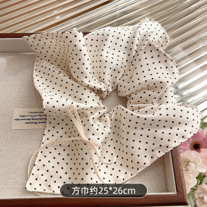 ริบบิ้นยางยืดลายจุดสำหรับผู้หญิง 2024 รุ่นใหม่ระดับไฮเอนด์พร้อมเคสหนัง หัวเข็มขัดยางยืด เครื่องประดับผม เครื่องประดับแฟชั่น