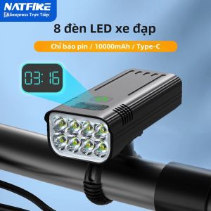 NATFIRE 10000MAh Đèn Xe Đạp Với Kỹ Thuật Số Đèn Báo Pin USB Sạc Xe Đạp Bộ 8 Đèn LED