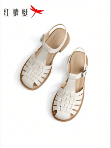 Reddragonfly | Comfort Soft Bottom Coarse Heel Braided Roman Sandals
