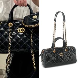 Small Square Fashion Womens Bag 2025 Summer New Simple Diamond Bowling Top Layer Cowhide Lightweight Luxury Handbag