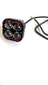 【Devil Eye】 200W Motorcycle Headlight LED Driving Light Fog Light 2pcs (White + Yellow) 5 Lighting Modes DC10V-85V