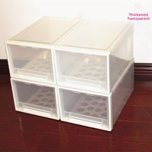 Transparent Durable Stackable Drawer Shoe Cabinet