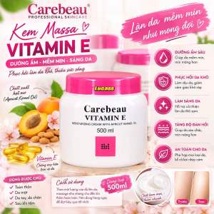 Kem Massa Carebeau Vitamin E 500ml – Kem dưỡng ẩm body giúp da mềm mịn