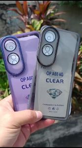 Case Oppo A60 4G Silikon Clear Square Plating Camera Lensa Cover Soft Casing Handphone