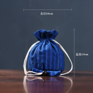 Round Bottom Drawstring Drawstring Top Storage Bag Wenwan Jewelry Buddha Beads Bag Master Tea Cup Tea Pot Portable Small Cloth Bag Handmade