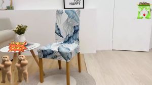 High Quality Chair Cover Spandex Stretch Elastic Dining Seat  Cover (1PC Only) Flower Leaf Star Hello&Kitty Chair Covers Black White Gray Red Blue Green Pink Coffee Series Household Textiles COD