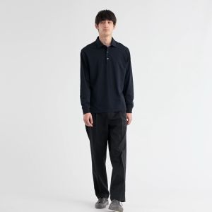 [Auth Uniqlo] Áo Polo Vải Thun Lạnh Airism Dài Tay Nam - Tag Nhật