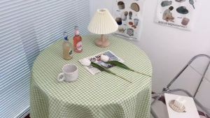 【Big savings】 Korean Cotton Linen Tablecloth Picnic Mat Plaid Table Cloth Photo Props Background Cloth Home Decoration