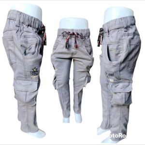 Celana Chinos Cargo Gemblok US Panjang Anak Laki-laki 2-12 Th Katun Stretch Melar Halus Adem