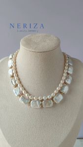 Neriza Jewelry/สร้อยคอมุกบาร๊อคไข่มุกน้ำจืด จัดส่งพร้อมกล่อง ของขวัญวันแม่ สร้อยคอมุกออกงาน