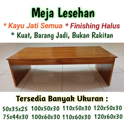 Meja lesehan serbaguna meja kopi meja belajar meja santai meja laptop komputer printer. kayu jati. Murah halus kuat. Minimalis Banyak Pilihan Ukuran.