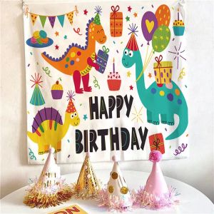 VIKAMA Phim Hoạt Hình Graffiti Chúc Mừng Sinh Nhật Tấm Thảm Treo Tường Trang Trí Cho Phòng Ngủ Phòng Khách Ký Túc Xá - Quà Tặng Cá Nhân Hóa Bằng Vải Không Dệt Bằng Polyester