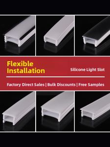 Flexible LED Silicone Light Strip Non-Wearable Bendable Embedded Groove Cover Line Light Cover Board Tube for Home Decoration