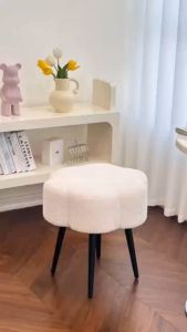 ✨MosasaM+Dressing Chair✨Nordic Cloud Shaped Wool Chair Bedroom Dressing Stool Soft And Comfortable Dressing Stool Small Size