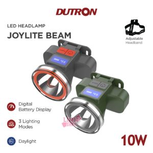Senter Kepala LED Joylite Beam 10W Rechargeable USB-C Charging Water Resistant Waterproof 1500mAh Li-ion Battery LED Headlamp Daylight DUTRON DT-HJ-708-DL 10 Watt