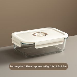 Onlycook Vacuum Sealed Glass Food Container Microwave Safe Heating Lunch Box Adult Rectangular High Borosilicate Heat Resistant Box