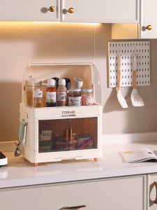 YOWXII🔥 Plastic Dish Cabinet Foldable Dish Drainer Drying dish Rack Aesthetic With Cover For Plates Bowls