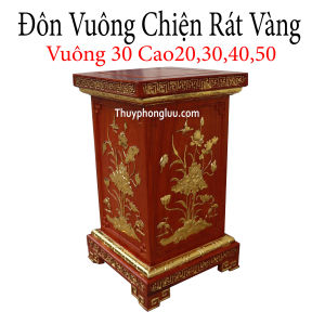 Đôn Đế Chân Loa Chiện Vàng Sen Gỗ Hương Cao 304050