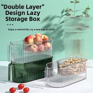 Double Layer Drainable Snack Tray with Handle