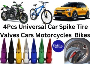 NEW ARRIVAL: 04Pcs Universal Car Spike Valve & Motorcycle Auto Bike Spike Shape Dustproof Aluminum
