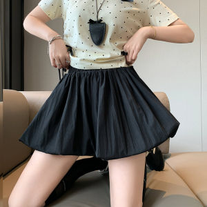 Váy Ngắn Xếp Ly Ren Hồng Cạp Cao Mùa Hè Cho Nữ Váy Ngắn Chữ a Chống Ánh Sáng Váy Ngắn Nửa Thân Váy Ngắn Xếp Ly Nhỏ