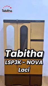 Tabitha Lemari Pakaian Plastik Gantungan Cermin Kunci Laci 3 Pintu Premium - LSPK3 Nova Series