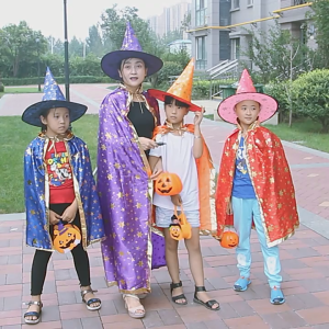 Anakkid---Halloween five-star cloak/childrens female magician cloak/cosplay dance performance costume suit