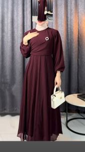 maryam/dress kondangan gaunpesta bahan crinkel Airplow kekinian Gamis LEBARAN2025