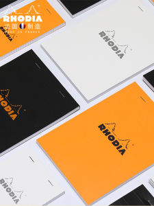 ฝรั่งเศส rhodia สมุดจดโน้ตขนาด A4สมุดจดโน้ตลายตารางเส้นแนวนอนสมุดจดโน้ตเปล่า16นิ้วสีขาวส้มดำ