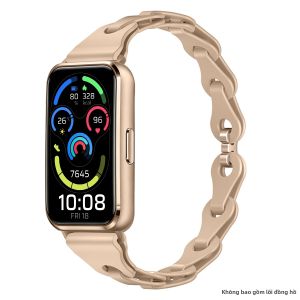 Thời Trang Nữ Dây Xích Khóa Silicon Dây Đeo Kim Loại Cho Huawei Band 11 Pro Vòng Tay Thay Thế Dây Đeo Tay Tương Thích Với Huawei
