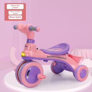 Kids Tricycle with Music Bicycle 1-3-6 Years Old Baby Stroller Lightweight Bicycle Childrens Bicycle