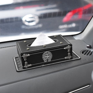 New Style Trendy Car Tissue Box Living Room Napkin Storage High-Grade Leather Car Tissue Box Mens Car