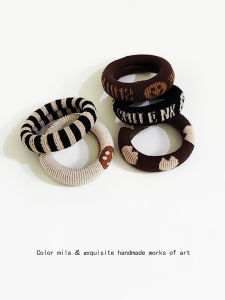 5-Pack Artsy Retro Towel Hair Band Thick Height Ponytail Hair String Tie Hair High Elastic Rubber Band Basic Hair Accessories