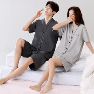 Yuzhaolin | Cotton Couple Sleepwear Shorts Set
