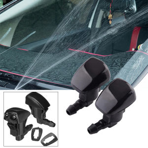 2PCS QUINTON Universal Windshield Washer Nozzle Cleaning Exterior Accessories Washer Jet Wiper Nozzle Fan Shaped Black Water Spray Jets Car Accessories/Multicolor