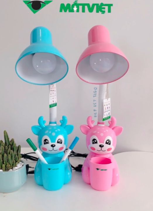 Đèn học để bàn hươu 5 W đèn học chống cận cho bé ánh sáng vàng 3 màu đáng yêu tiện lợi bảo vệ mắt cho học sinh