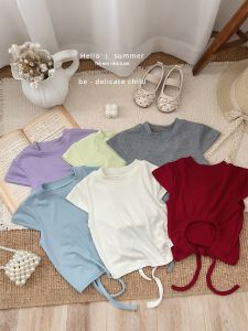 Áo Thun Tay Ngắn Đính Nơ Mùa Hè Thời Trang