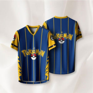 Bandai | 2026 Summer Pokémon Classic Poké Ball Football Theme 3D Embroidery Breathable Quick-Drying T-Shirt for Adults - Parent-Child Top