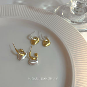 Sugar Alloy Geometric Pattern Earrings Womens Fashion Jewelry Asymmetric Color Collision Simple Style Fresh out Stock