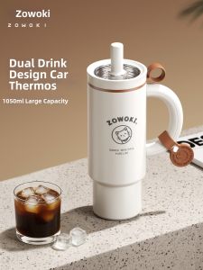 ZOWOKI |316 Stainless Steel Suction Straw Insulated Mug