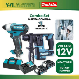 MAKITA-COMBO-A Combo Set 12V/Impact Drill + Rotary Hammer/With Battery And Charger/Brushless