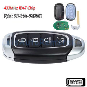 New 4 Buttons Smart Remote Car Key Fob 433MHz ID47 Chip Replacement for Hyundai Santa Fe 2018 2019 2020 95440-S1200 TQ8-FOB-4F19