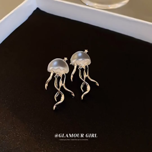 Anting-anting jewelry Korean Style Earrings s925 Jellyfish Style sweet and personality for women