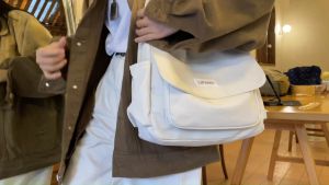 กระเป๋าสะพายข้างสไตล์ฮาราจูกู ชุด 5 สินค้า สำหรับผู้หญิง กระเป๋าผ้าใบสไตล์ เกาหลี วินเทจ สำหรับนักเรียน