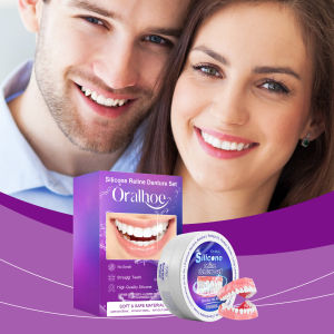 oralhoe | Silicone Denture Set Fit Temporary Orthodontic Fake Tooth Whiten Simulation Braces Modify Natural Smile Beauty Oral Hygiene Care