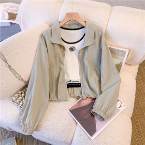 Ice Silk Short Sleeve Womens Summer Loose Fit Lightweight Outerwear Breathable plus Size Sun Protection Clothing Korean Style